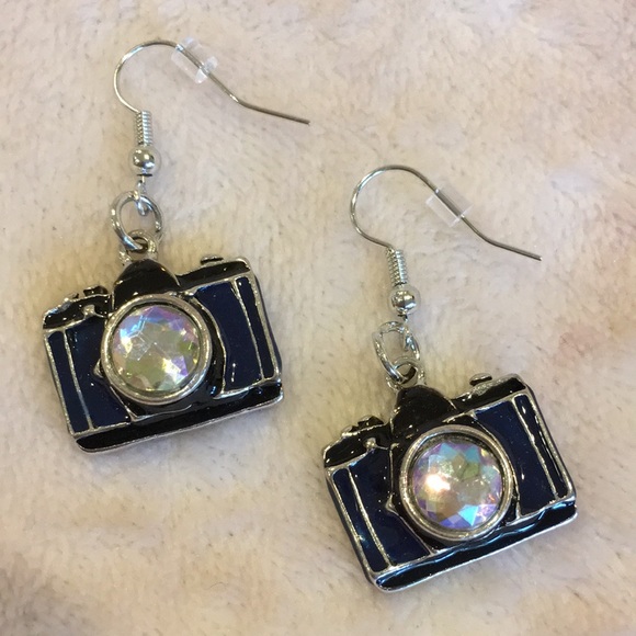 Camera Photography Fashion Earrings NWOT Handcrafted 1” wide X .50” tall. - Picture 8 of 12
